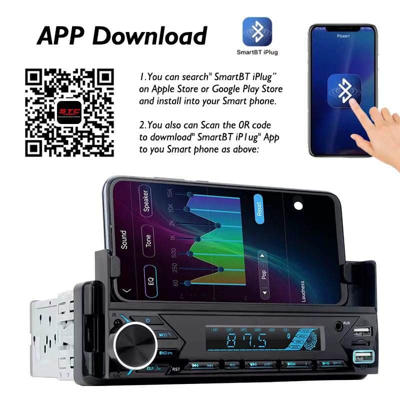 Poste radio BT In-dash 1 Din Fm Aux-in Récepteur SD USB avec support de téléphone — صورة 4