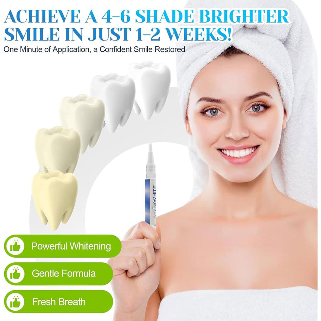 Stylo blanchissant pour les dents en 2 parties avec applicateur doux — صورة 2