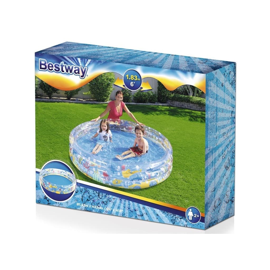 Piscine Gonflable Ronde Transparente Pour Enfants 183 x 33cm Bestway #51005 — صورة 9