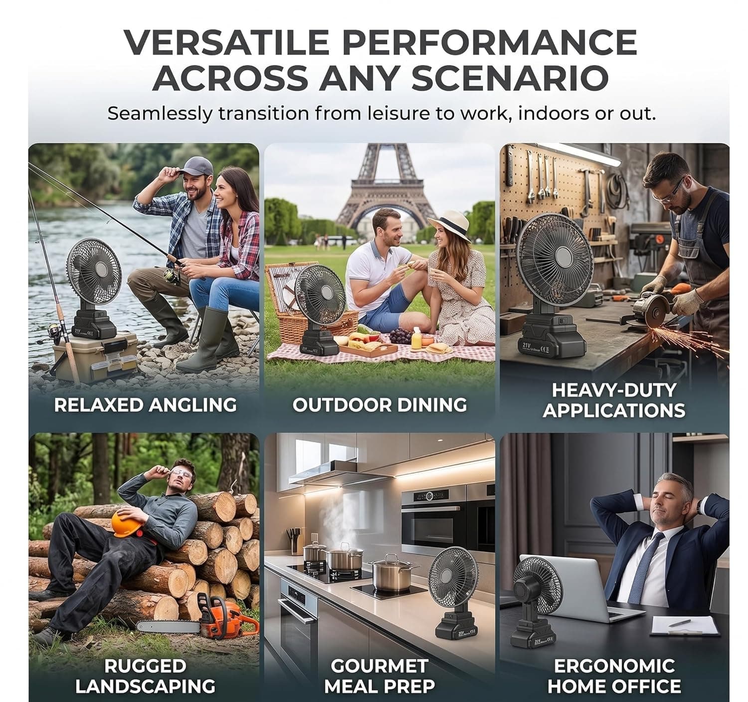 Ventilateur de Table Rechargeable avec Batterie Lithium 24V - مروحة مع بطارية كبيرة قابلة للشحن - Camping et Randonnée - صورة 12