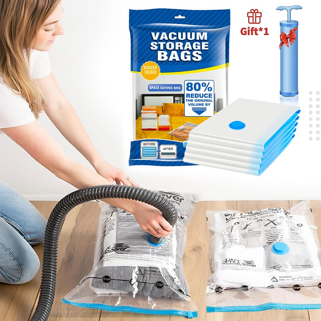 Pack de 5 Sacs Sous-Vide refermables et réutilisables + Pompe Inclus – طقم أكياس ضغط الهواء — صورة 1