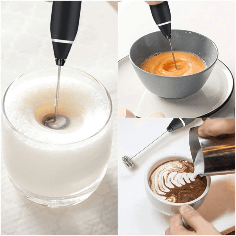 Mousseur à Lait, USB Rechargeable Portable mini fouet electrique 3 Vitesses avec Dual Fouet Tête Spirale — صورة 3