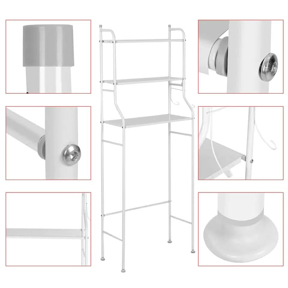 support de rangement en acier inoxydable pour salle de bain WC — صورة 4