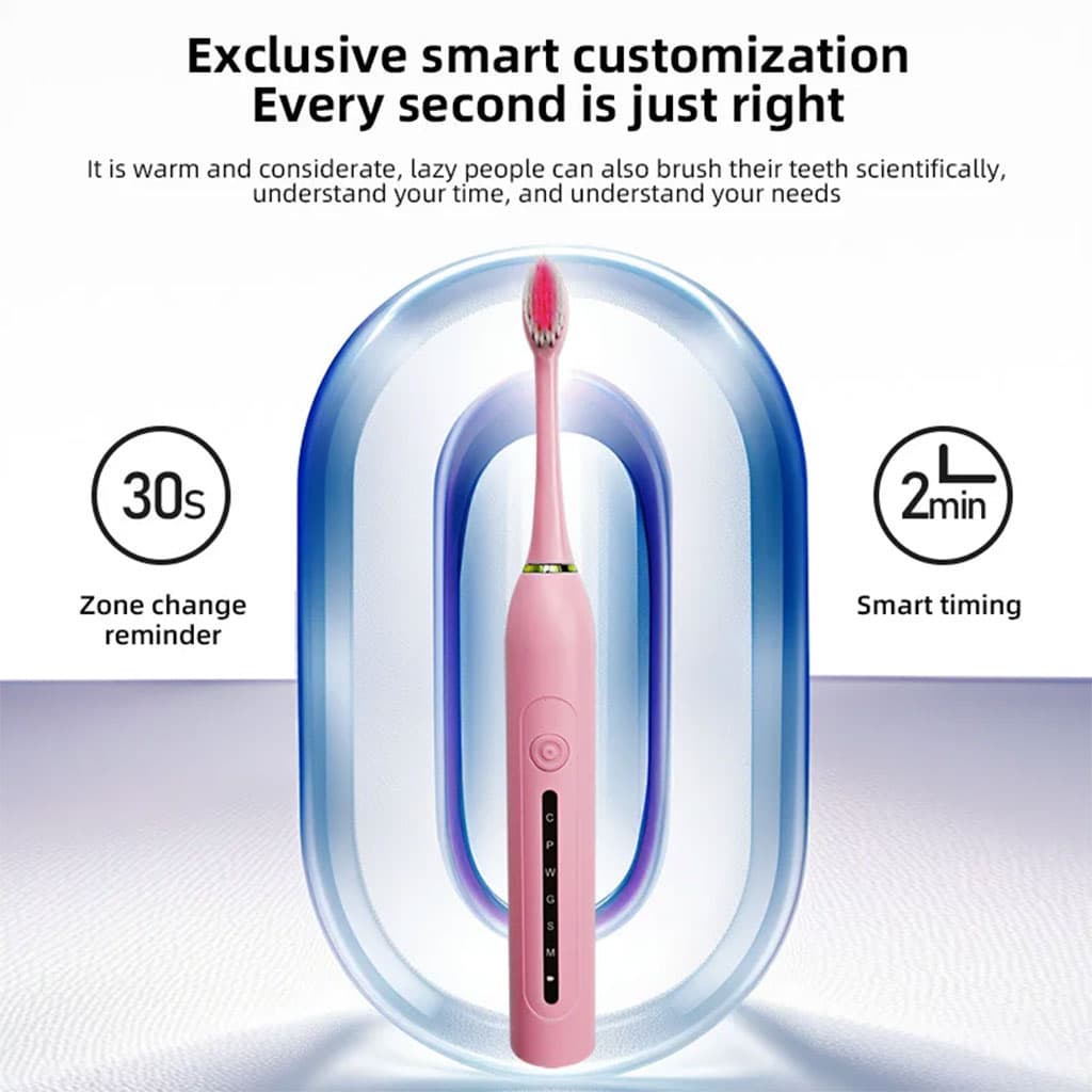 Brosse à Dents Électrique 4 Têtes Incluses Rechargeable et Étanche IPX7 – فرشاة أسنان كهربائية بأربعة رؤوس — صورة 5