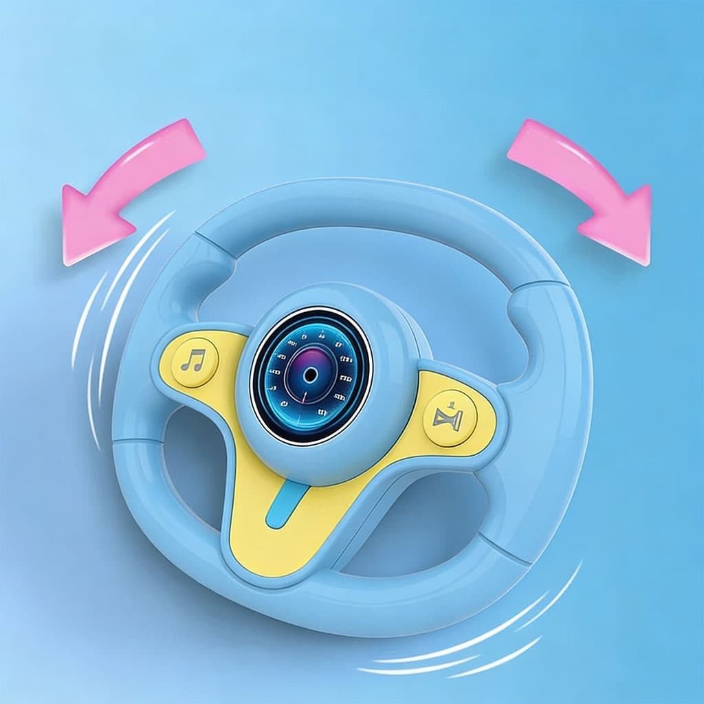 Jouet Volant Interactif pour Enfants KX3702 - لعبة مقود القيادة التفاعلية للأطفال (تعليمية وممتعة) - Jouet & Gaming - صورة 3