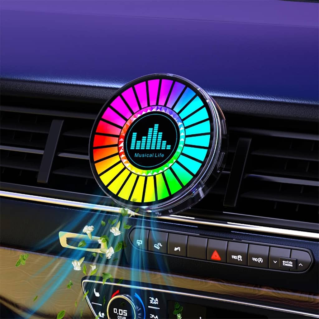 Humidificateur et Lumière d’ambiance colorées avec capteur de son RGB 1Pcs