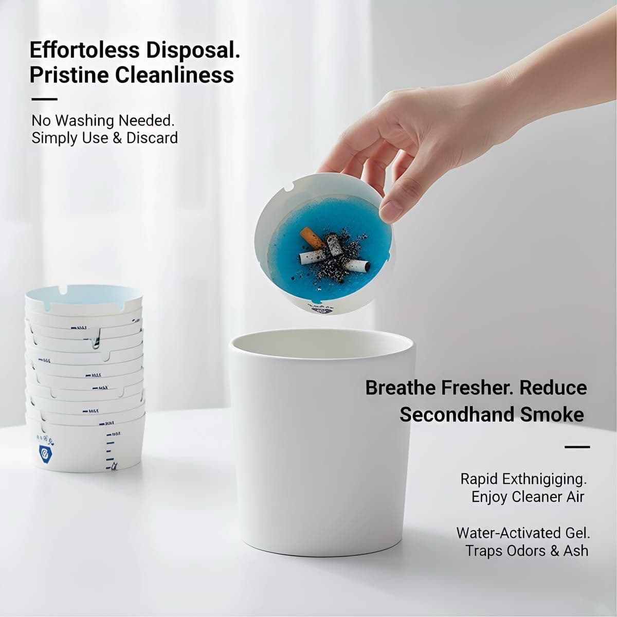 Cendrier Jetable Magique Anti-Odeur et Fumée Pack 25Pcs - منفضة السجائر الجيل المضادة للدخان والروائح - Maison - صورة 10