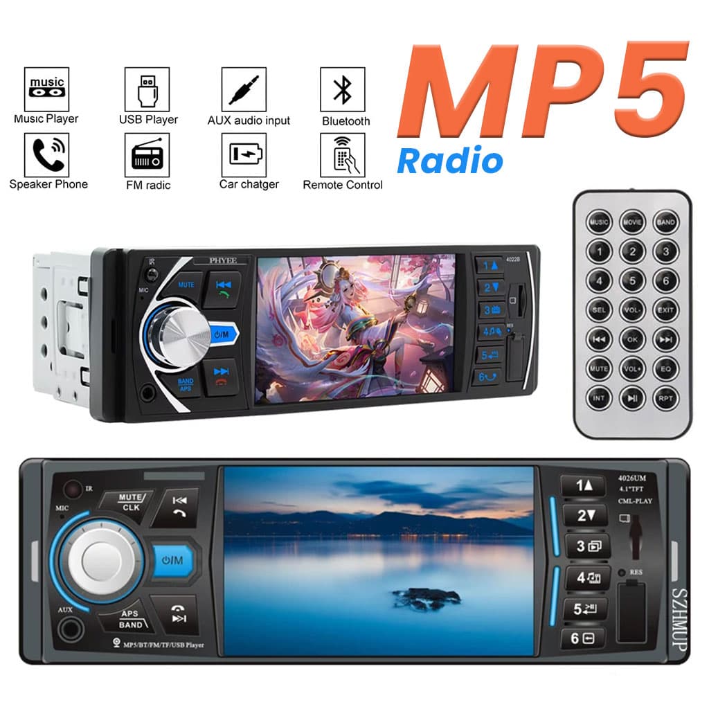 Autoradio MP5 4.1 Pouces FM Radio Ecran HD 4026UM – مشغل راديو السيارات — صورة 1