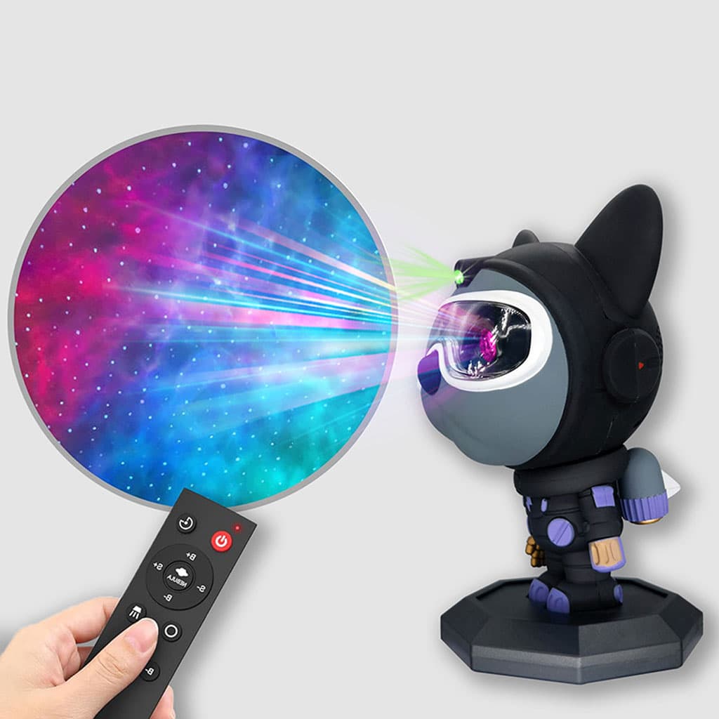 Bulldog Astronaute Projecteur Lampe Nébuleuses Espace Lumières — صورة 2