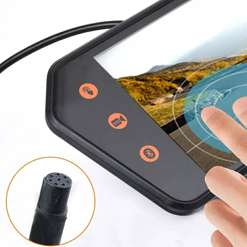 Rétroviseur de voiture écran LCD 7 pouces bluetooth, température — صورة 6