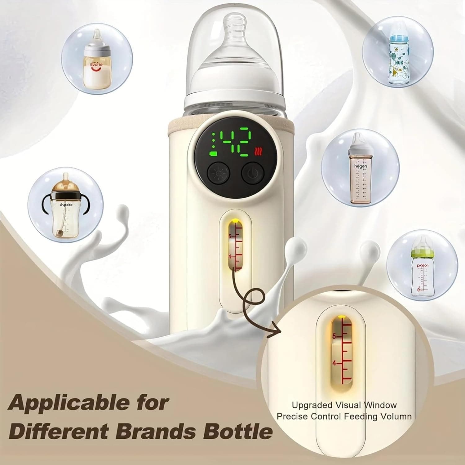 سخان قارورة حليب | Chauffe-biberon USB Rechargeable | عرض درجة الحرارة — صورة 7