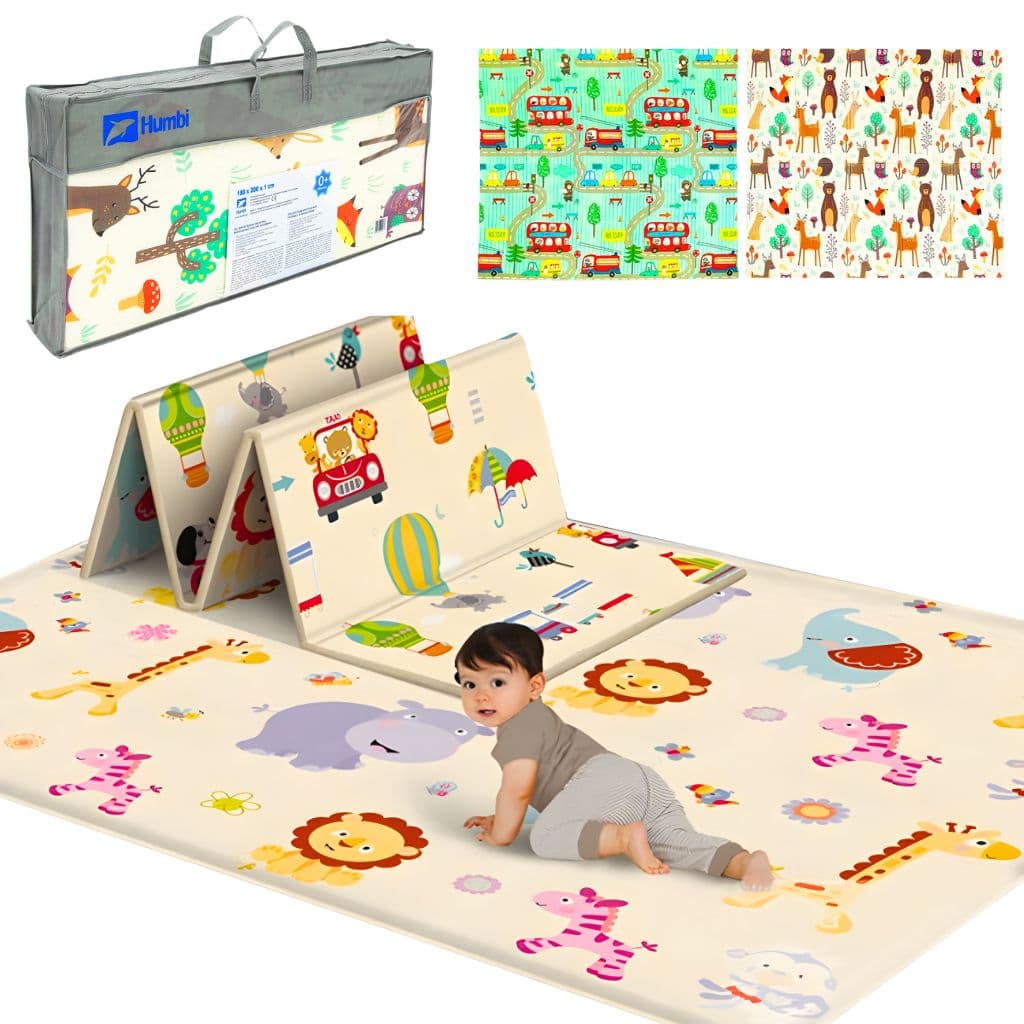 Tapis de jeu pour bébé pliable mousse XPE double face imperméable — صورة 1