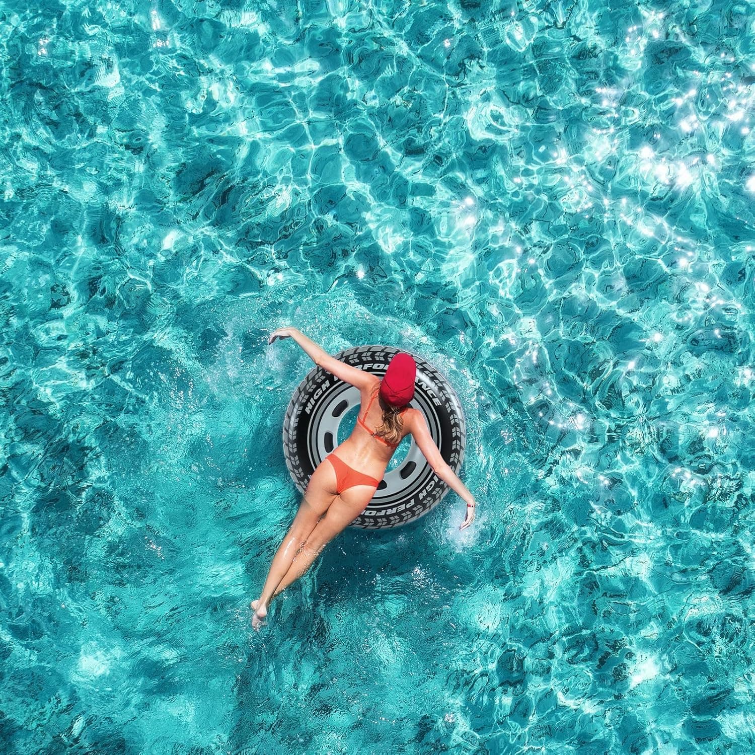 Bouée de Natation Adulte Design Pneu Sport en PVC Haute Résistance - عوامة وعجلة سباحة للبالغين بتصميم إطار السيارة الرياضي - Vacance & Loisir - صورة 9