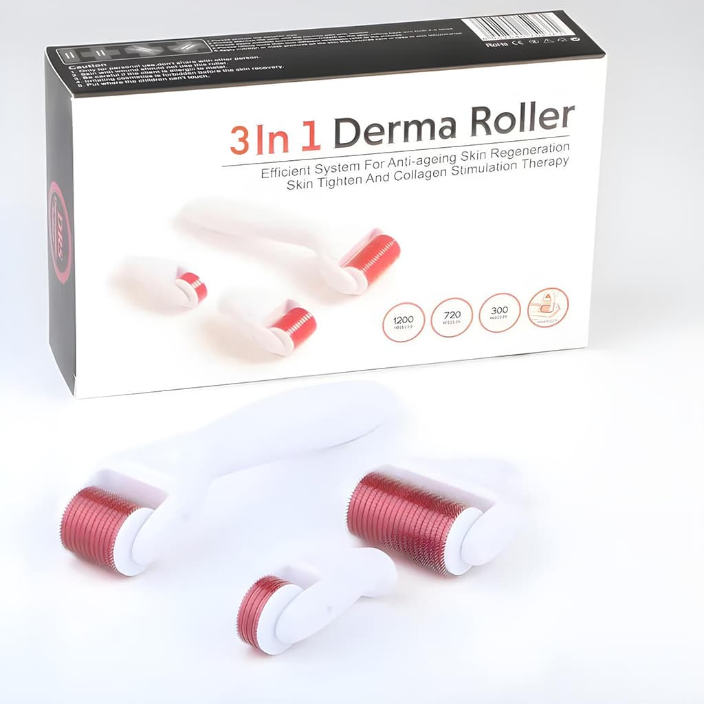 Rouleau Derma 3 en 1 Aiguilles en alliage inoxydable Avec 3 têtes — صورة 5