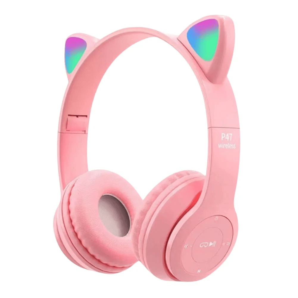 Casque Bluetooth sans fil avec oreilles de chat LED clignotantes P47M — صورة 2
