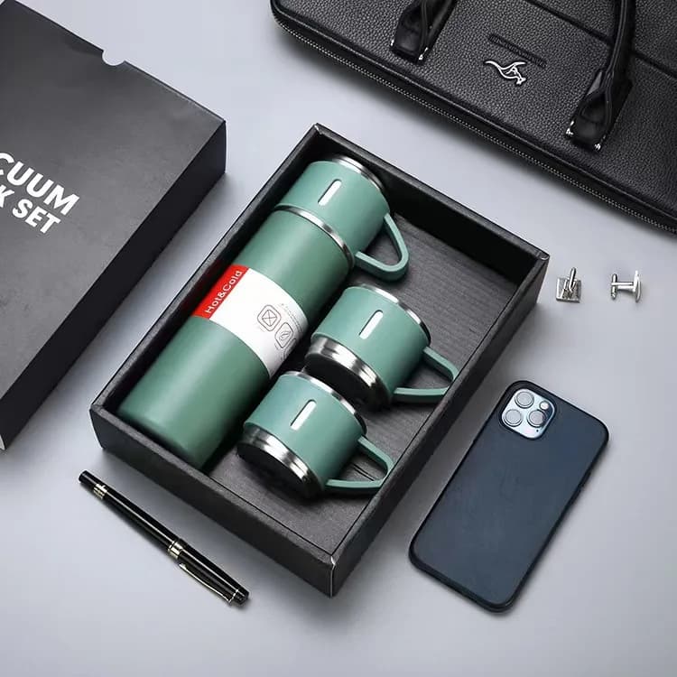 Ensemble Thermos avec 3 tasses thermique 500ml en acier inoxydable — صورة 1