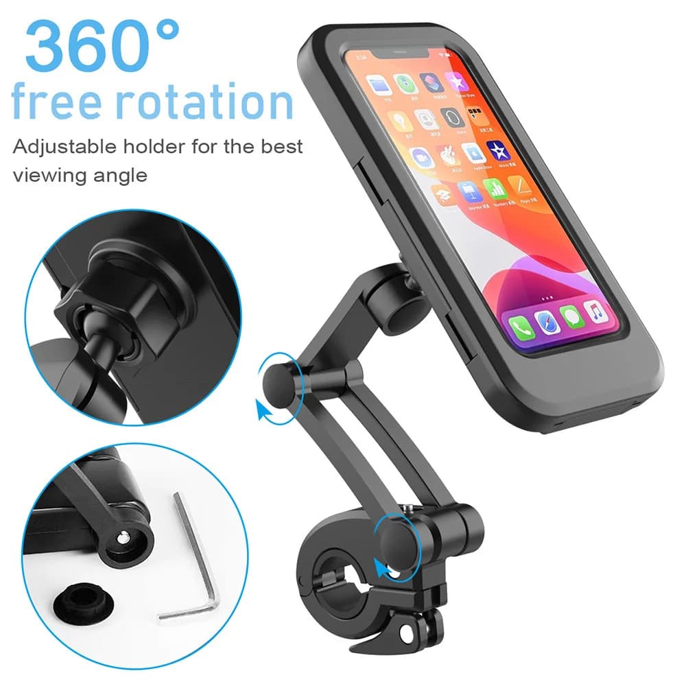 Support de téléphone portable étanche pour vélo moto réglable à 360 ° — صورة 1