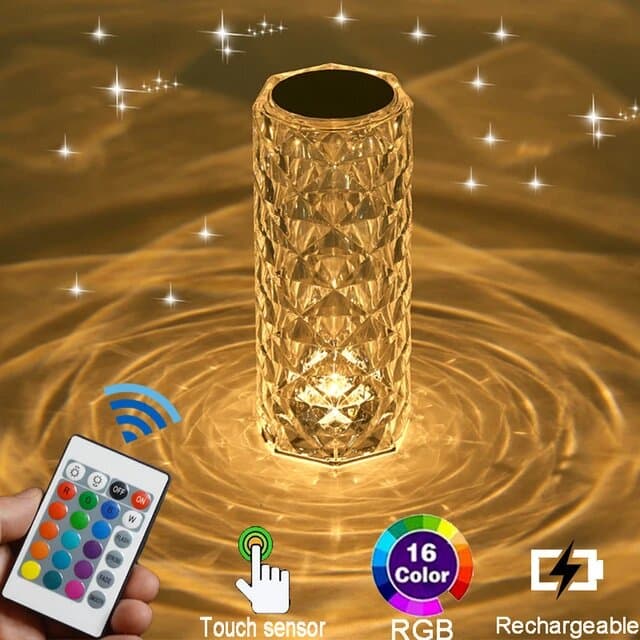 Lampe led en cristal Diamant style RGB 16 Couleurs — صورة 1