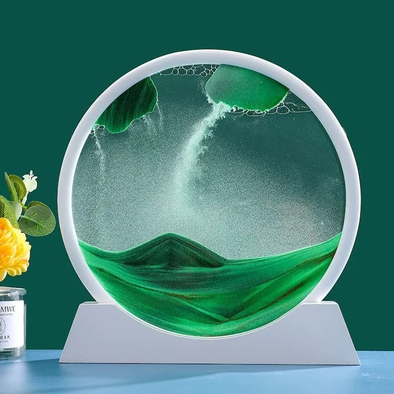 Sablier 3D en Verre rond 12 pouces pour la décoration de la maison — صورة 12