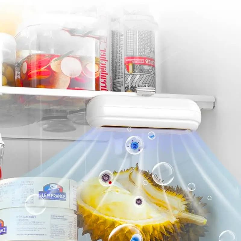 Purificateur d'air pour réfrigérateur et stérilisateur , désodorisant , garde les aliments et la fraîcheur منقي ومعقم هواء الثلاجة، ومزيل الروائح الكريهة، ويحافظ على الطعام طازجًا — صورة 2