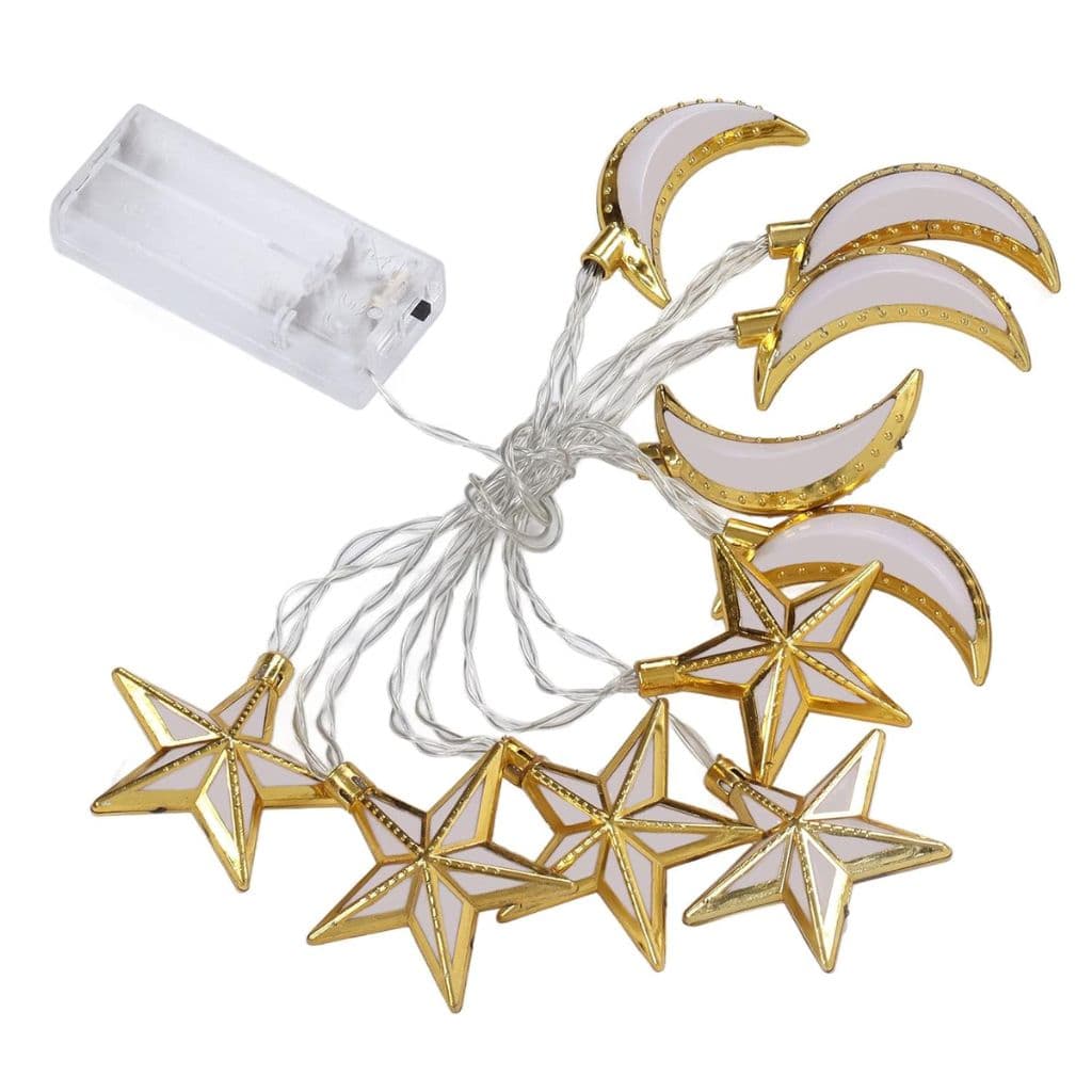 Guirlande Lumineuse Eid et Ramadan LED 10pcs - إضاءة رمضان على شكل قمر ونجمة — صورة 7
