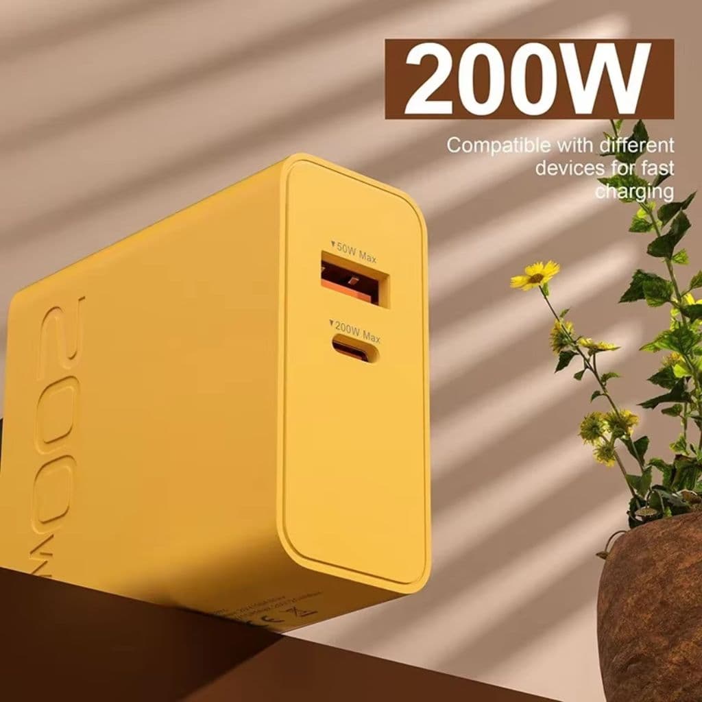 Chargeur Ultra Rapide USB PD 2 en 1 Type C 200W – شاحن سريع بقدرة 200 واط — صورة 2