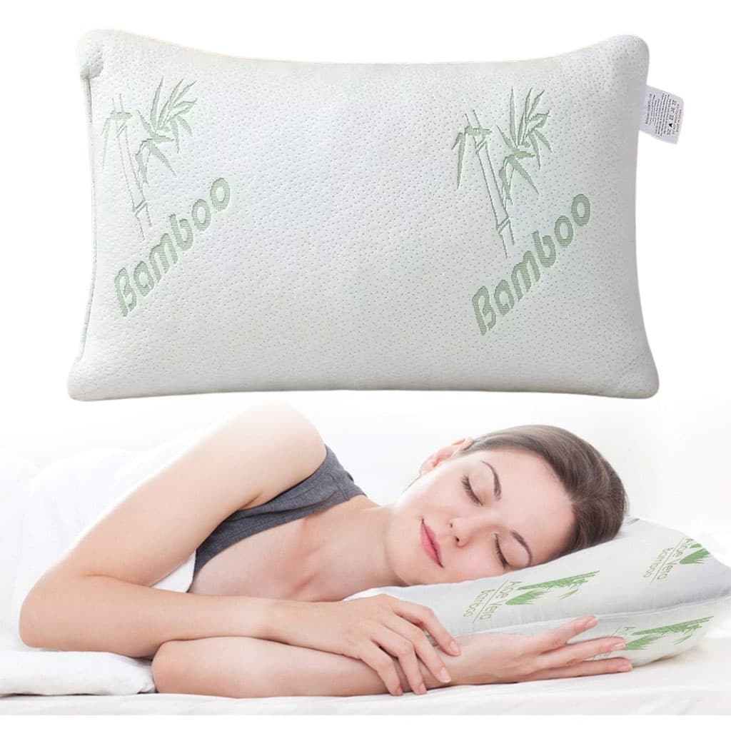 Oreiller hypoallergénique en mousse à mémoire de forme et à l'aloe vera de bambou pour un confort rafraîchissant — صورة 1
