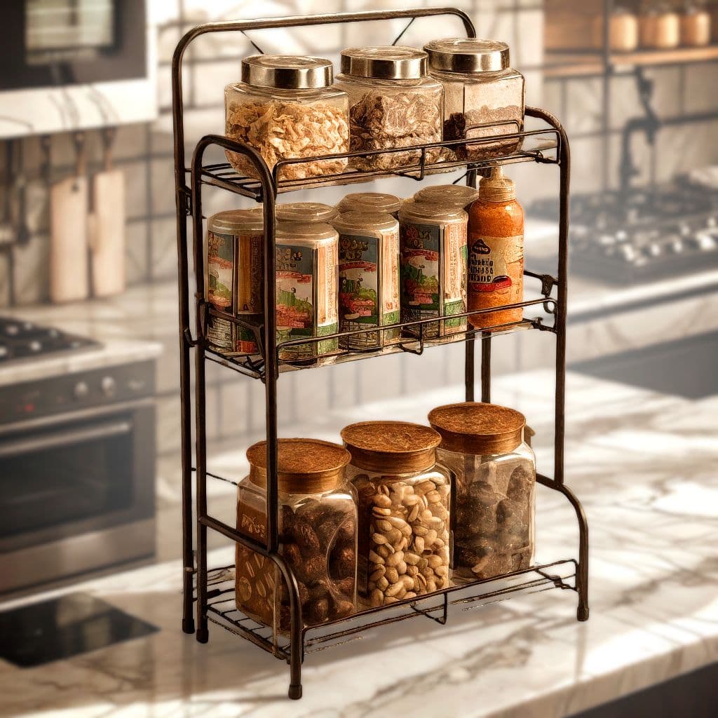 Étagère de Rangement à 3 Niveaux 59x19x35cm – وحدة رفوف تخزين بثلاث طبقات — صورة 1