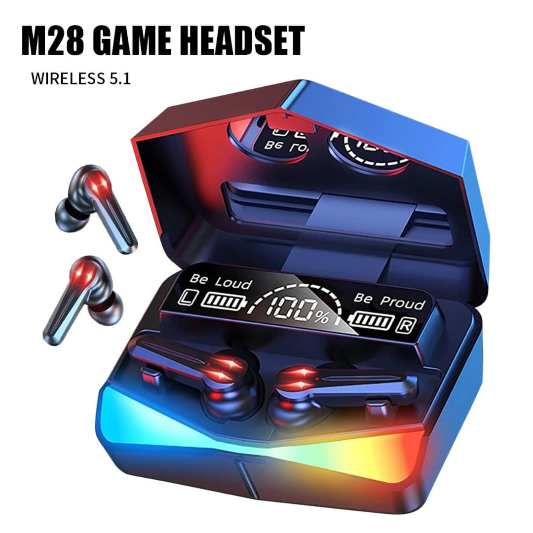 M28 Wireless Earbuds TWS Bluetooth 5.1 Gaming Monster — صورة 2