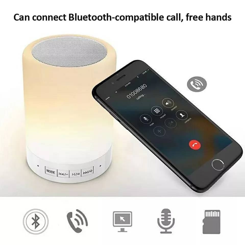 Haut-parleur Bluetooth + veilleuse tactile LED colorée /AUX / TF CART/USB — صورة 4