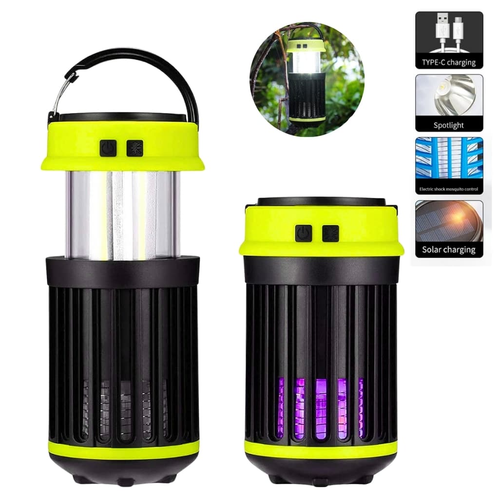 lampe anti-moustiques rechargeable de camping 3en1 à énergie solaire IP65 — صورة 1