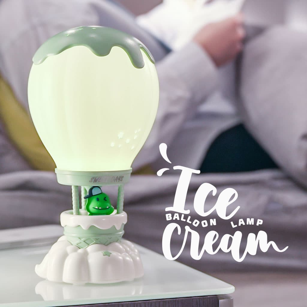 Lampe de table LED pour chambre d'enfant, rechargeable en forme de montgolfière — صورة 4