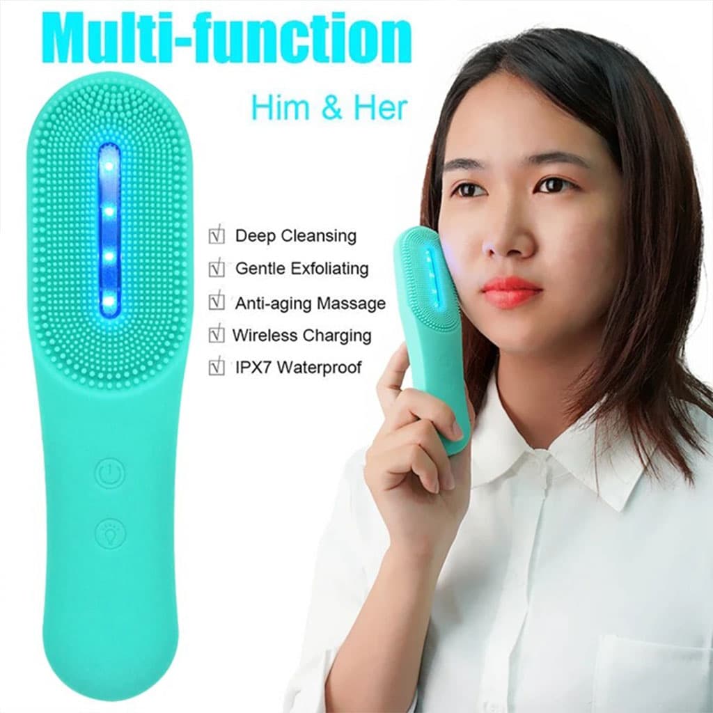 Appareil de Soin du Visage en Silicone nettoie les pores et les points noirs – فرشاة تنظيف الوجه بخاصية الإهتزاز — صورة 6