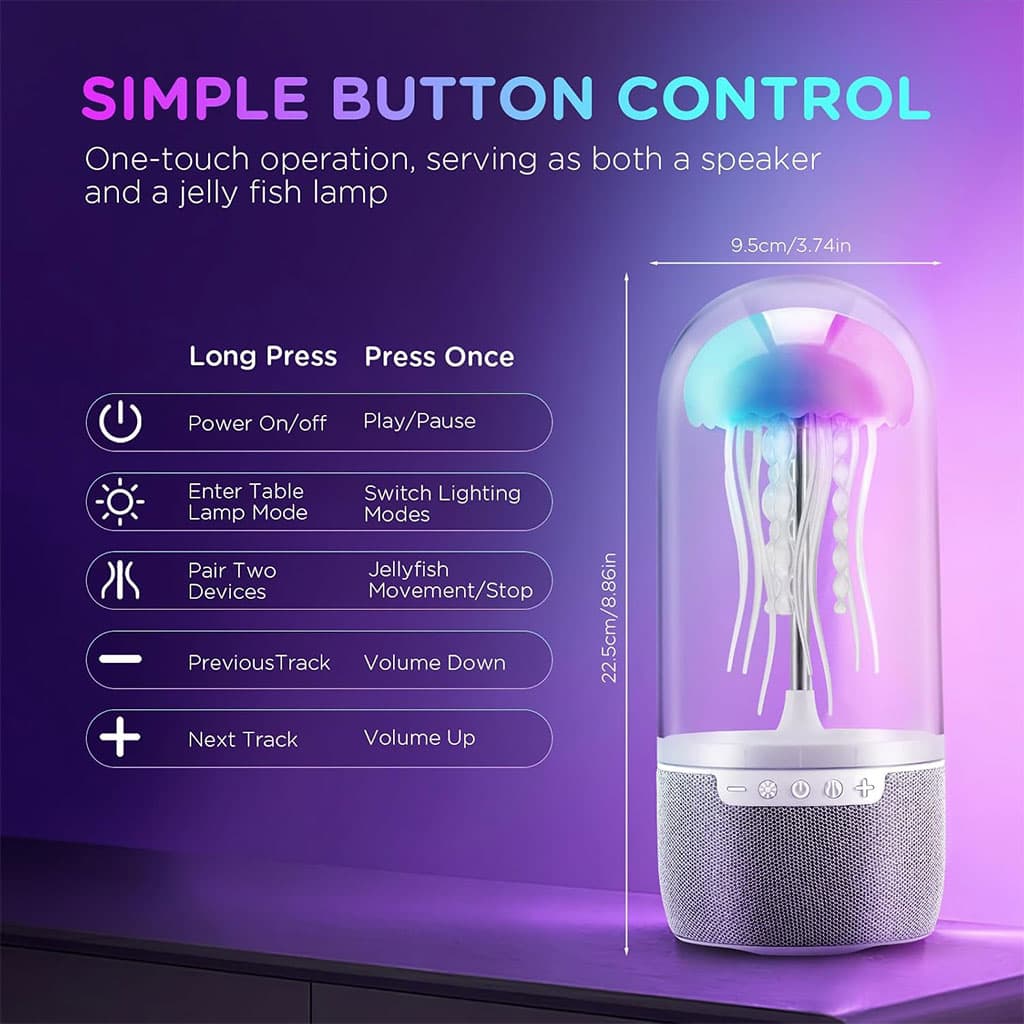 Lampe Méduse Atmosphérique avec Haut-Parleur – مصباح على شكل قنديل البحر — صورة 6
