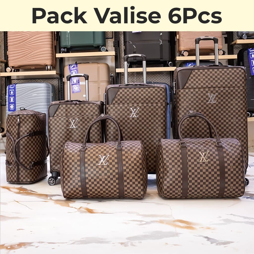 Pack de Valise 6Pcs de Haute Qualité Motif LV — صورة 1