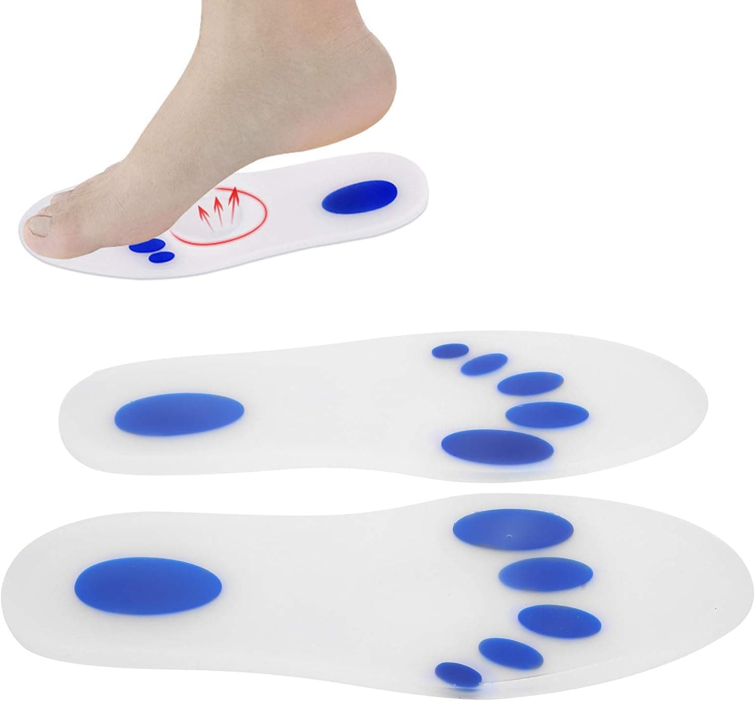 Paire de semelles en silicone souple coussinet complet pour les pieds — صورة 4