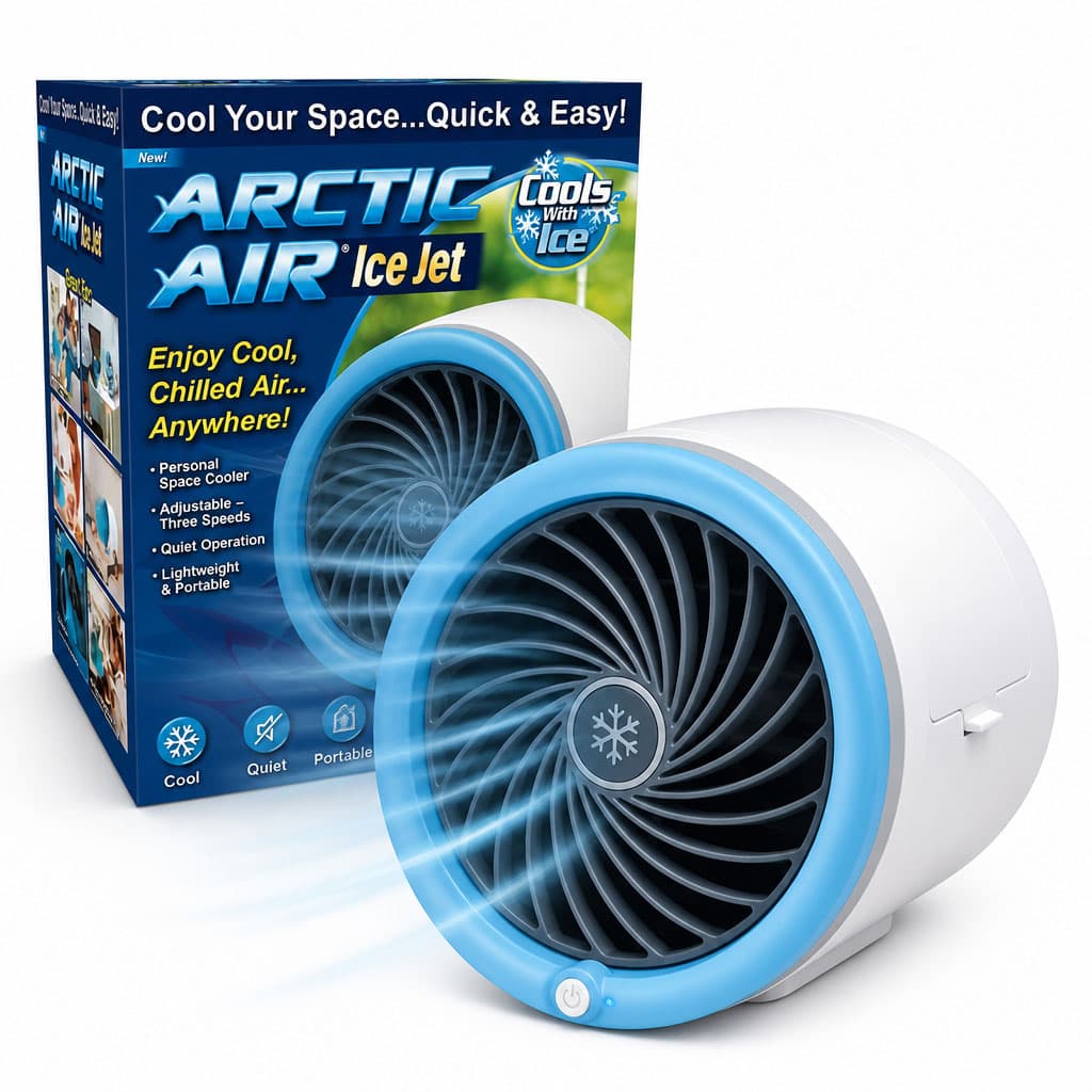 Mini Climatiseur Portable à Glace Technologie Jet Fan, 3 Vitesses et Éclairage LED - مبرد الهواء والثلج المدمج بـ 3 سرعات وإضاءة ملونة - Produits de saison - صورة 1