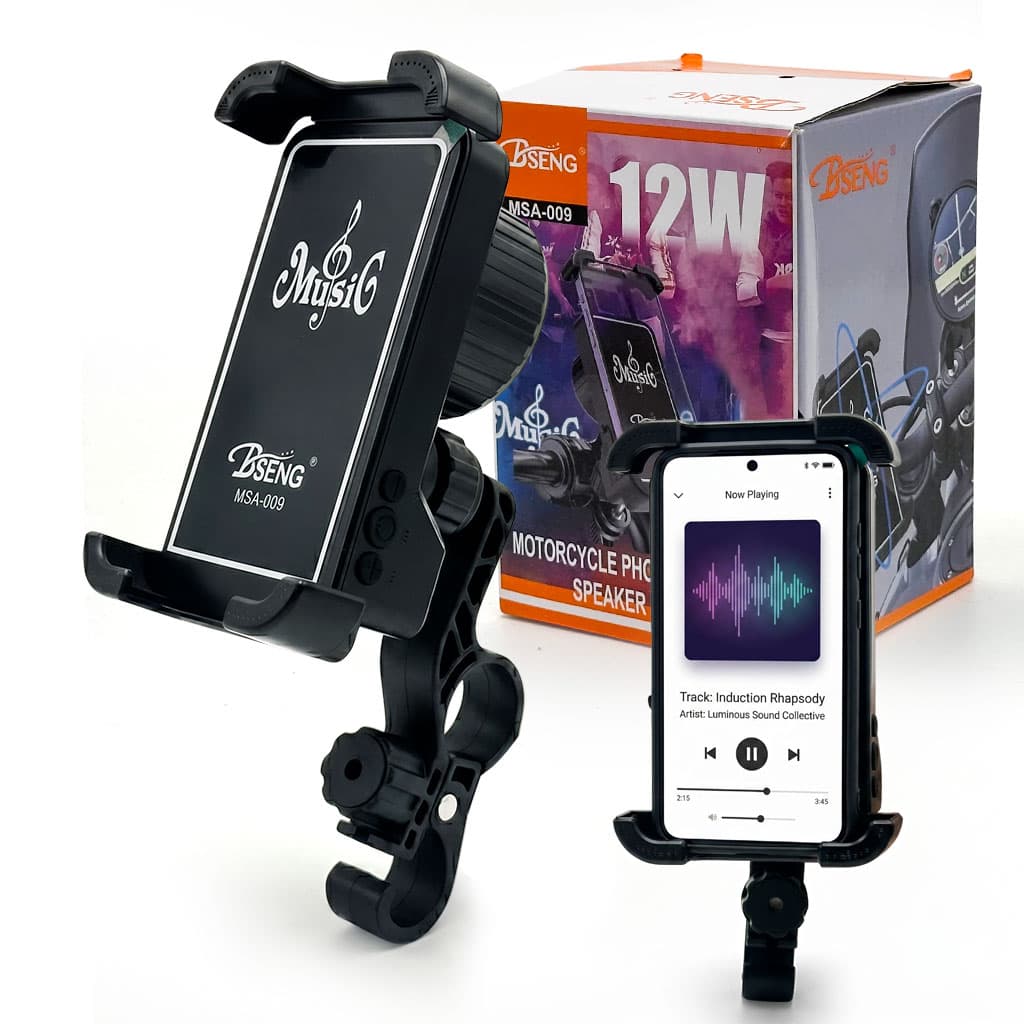 Support Téléphone avec Haut-parleur Induction et Charge Sans Fil - حامل هاتف ذكي متعدد الوظائف مع مكبر صوت وشاحن لاسلكي - Accessoires Auto/Moto - صورة 1