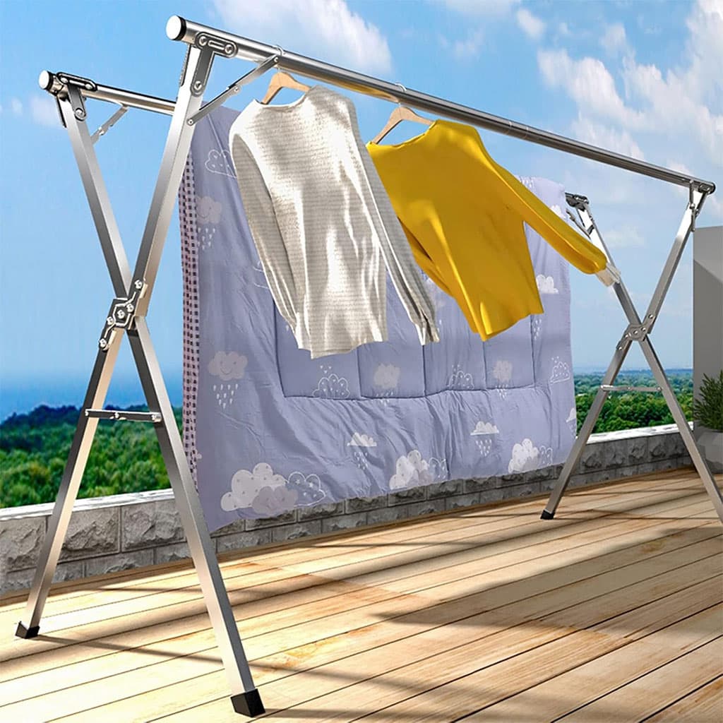 Séchoir à linge rétractable pour économiser de l’espace en acier inoxydable – علاقة ملابس الغسيل — صورة 2