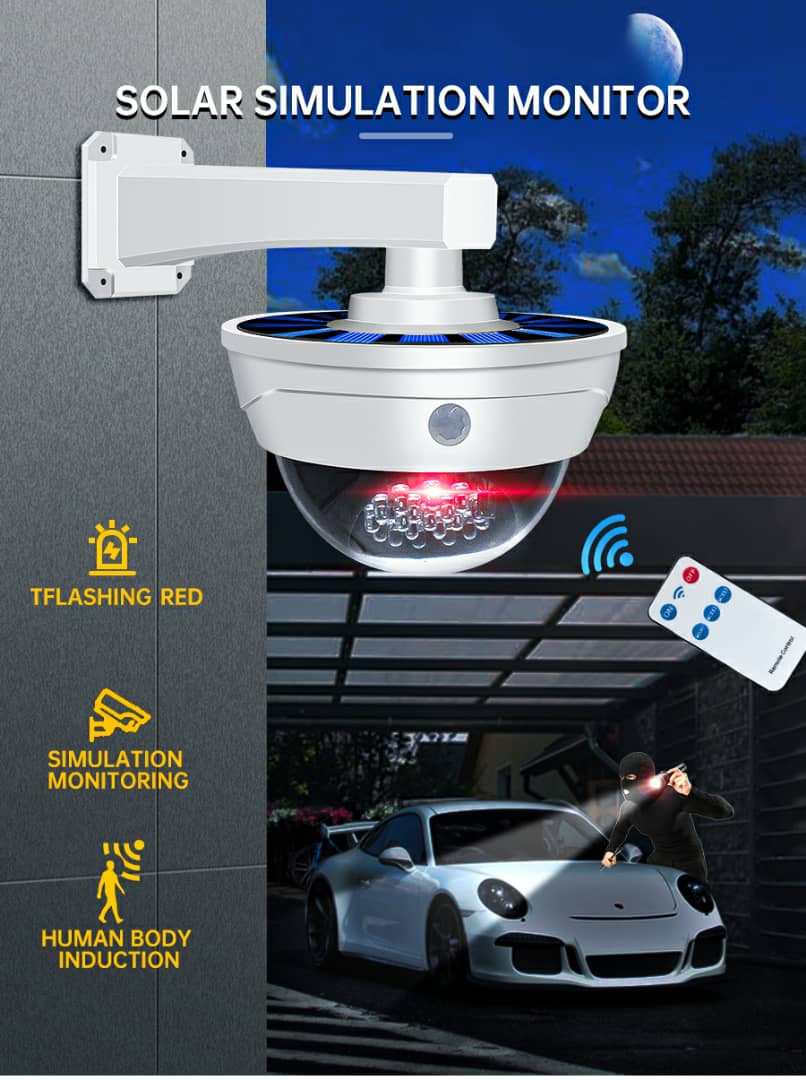 Lampe de Surveillance extérieure solaire Anti-vol, capteur de mouvement PIR à Induction humaine — صورة 4
