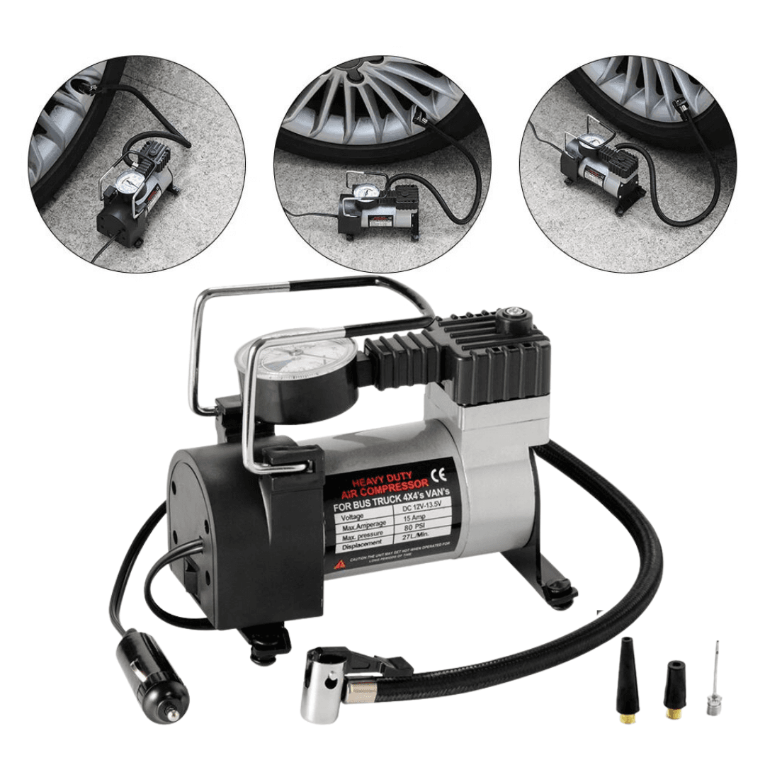 Air Compresseur et Gonfleur de pneu DC 12V prise allume ci-gare — صورة 1