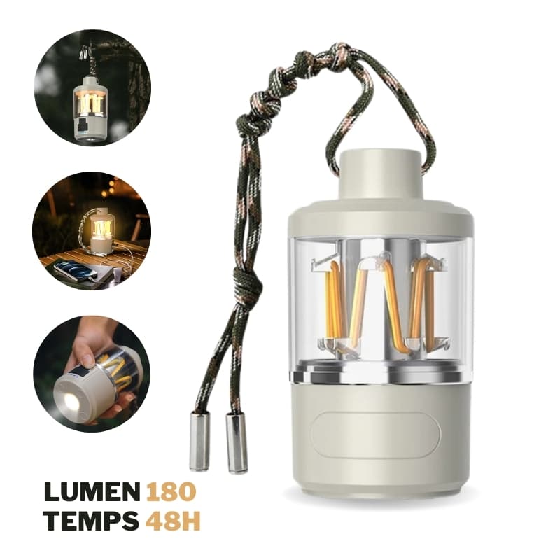 Lanterne Led Portable d'extérieur avec chargement de Type C, Power Bank, lampe de tente, fonction batterie externe — صورة 1
