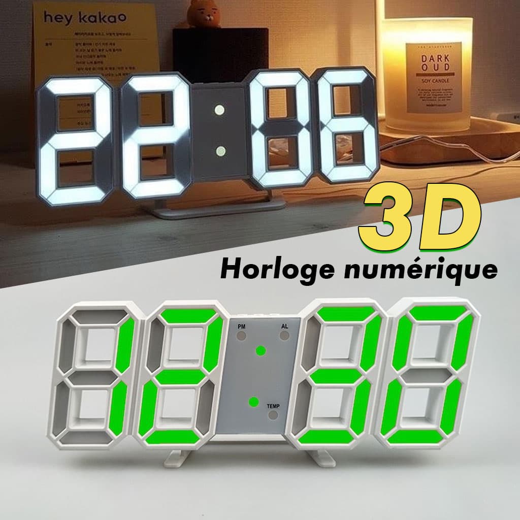 Horloge Murale numérique LED 3D — صورة 7