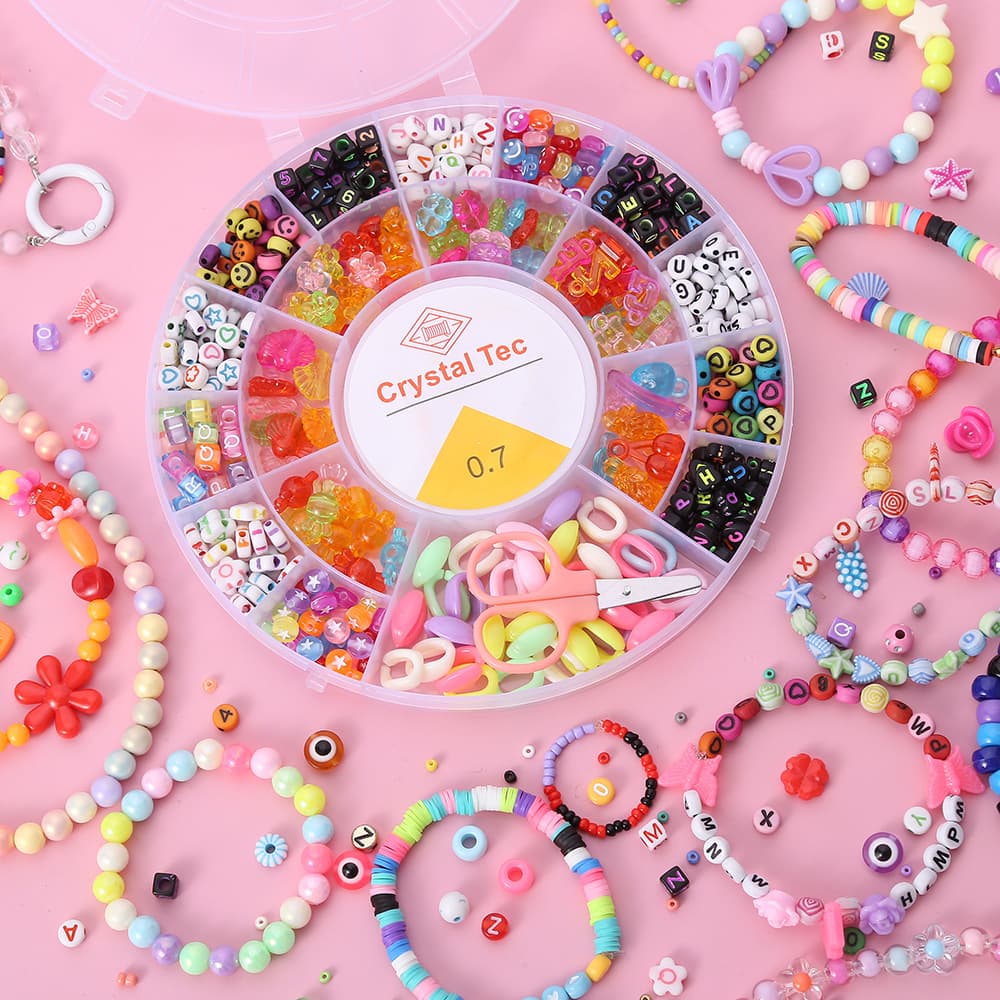 Ensemble de fabrication de bijoux Pour enfant 19 grilles Rond - مجموعة صنع المجوهرات للأطفال — صورة 3