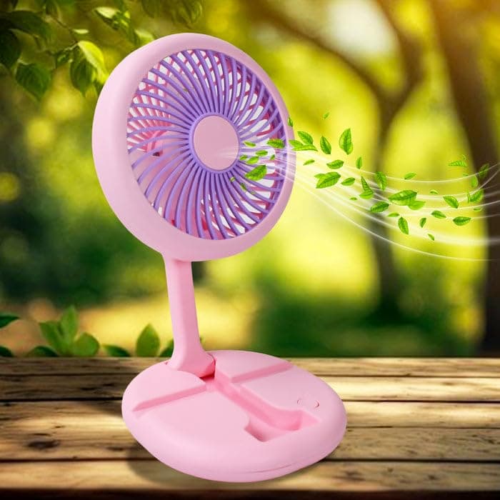 مروحة قابلة للطي مع حامل هاتف | Ventilateur Pliable Rechargeable | مكتب ويد — صورة 3