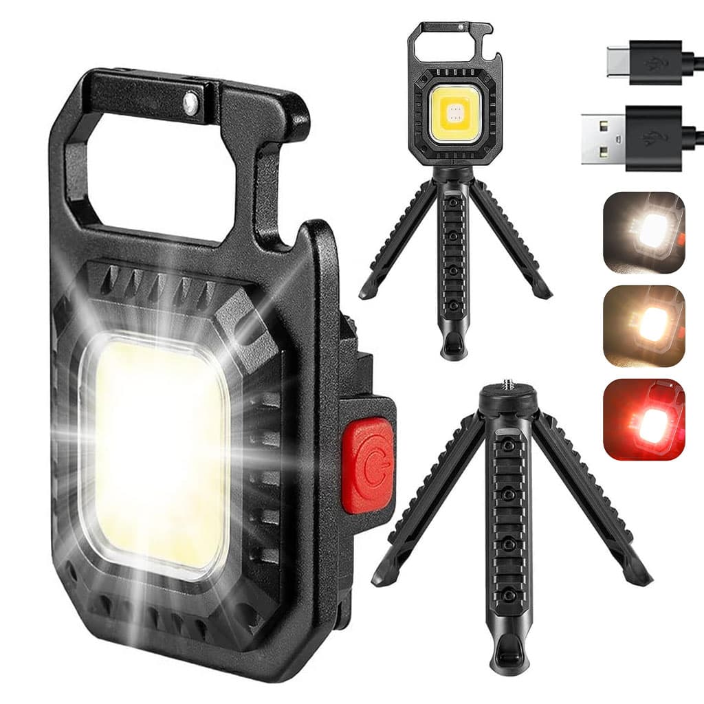 Mini Lampe de Poche COB LED Portable Rechargeable avec Trépied - مصباح متعدد الوظائف مع حامل - Camping et Randonnée - صورة 10