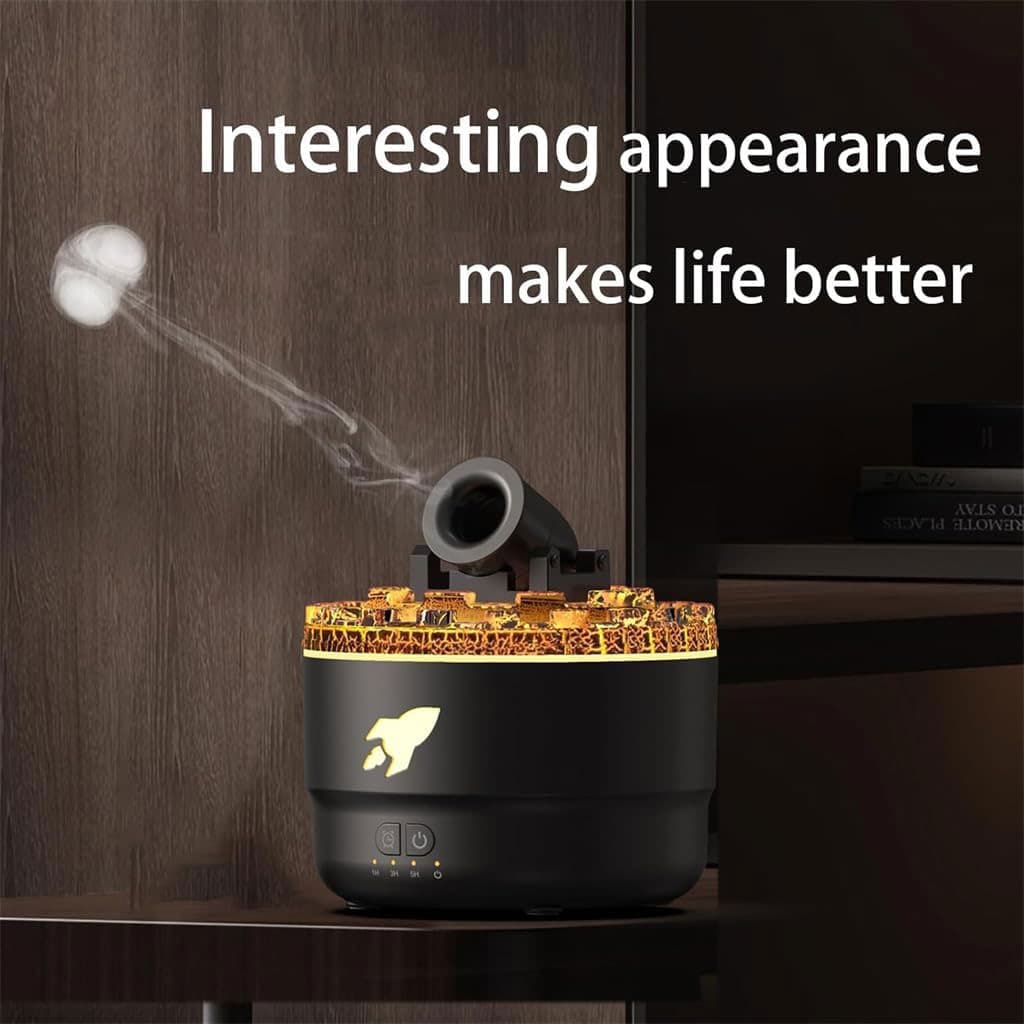 Humidificateur d’arôme à canon avec lumières LED colorées – معطر جو يضفي ديكور رائع في منزلك — صورة 4