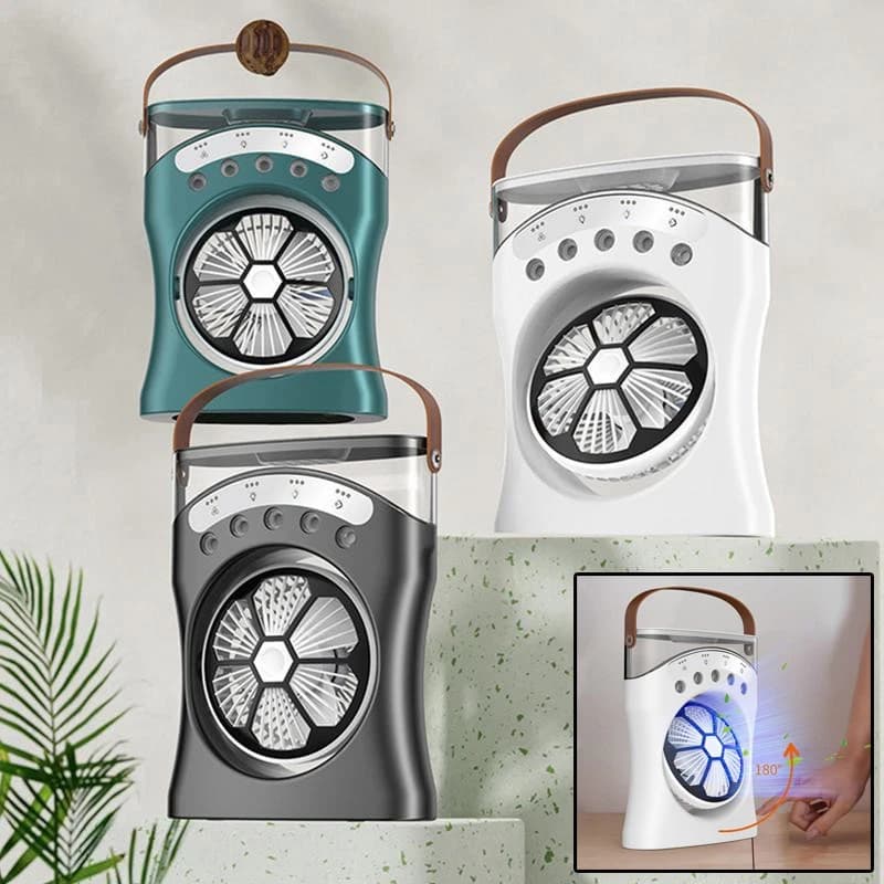 Ventilateur Brumisateur de Bureau Portable USB avec Éclairage - مروحة المكتب الذكية برذاذ الماء والترطيب بـ 3 سرعات - Camping et Randonnée - صورة 11