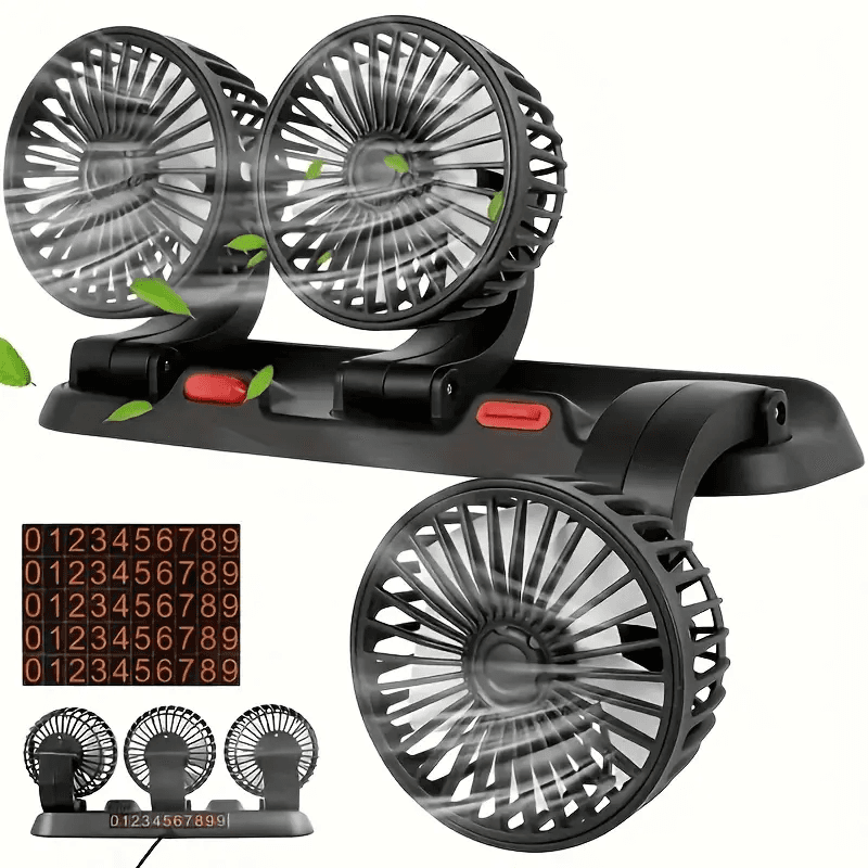 Ventilateur de Voiture USB Haute Vitesse 360° Réglable 3 Têtes 12/ 24 V - مروحة سيارة قابلة للتعديل بزاوية 360 درجة بثلاثة رؤوس - Accessoires Auto/Moto - صورة 5