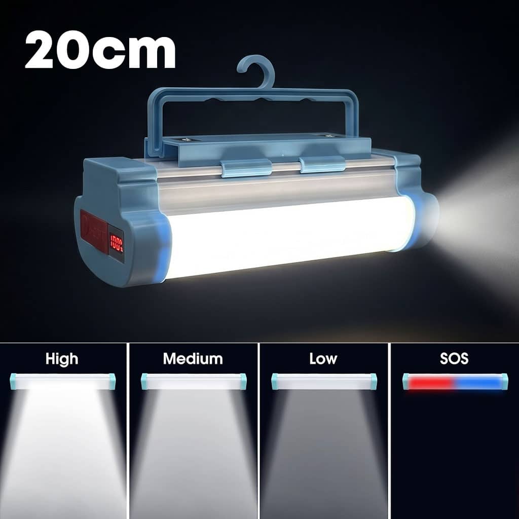 مصباح تخييم مغناطيسي | Lanterne 5-en-1 Power Bank | PM 3000mAh